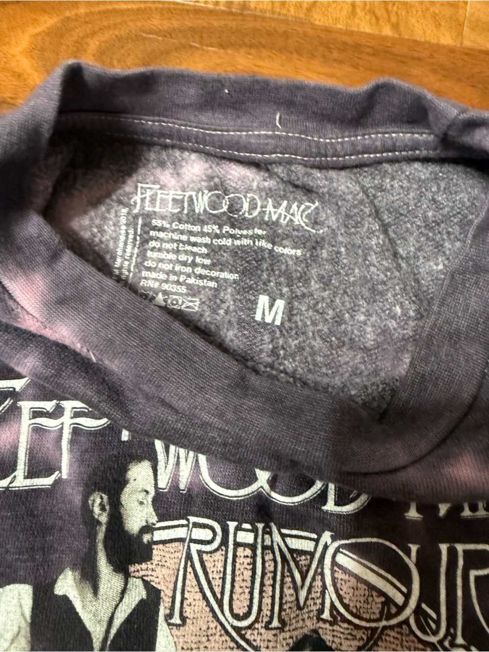 Tie-Dye Graphic Band Sweatshirt in Black & Lavender - Picture 2 of 3